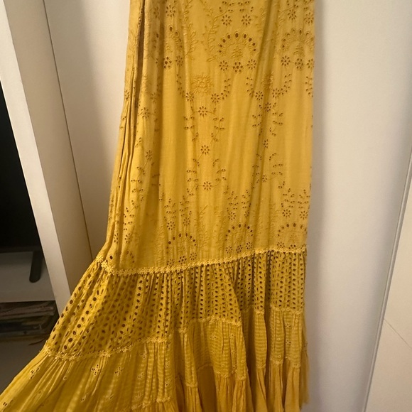Mustard Yellow Ruffled Off the Shoulder Sundress - Picture 3 of 5